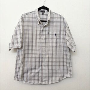 Polo Jeans Co Ralph Lauren Plaid Short Sleeve Button Up Shirt Mens XL Y2k Vtg